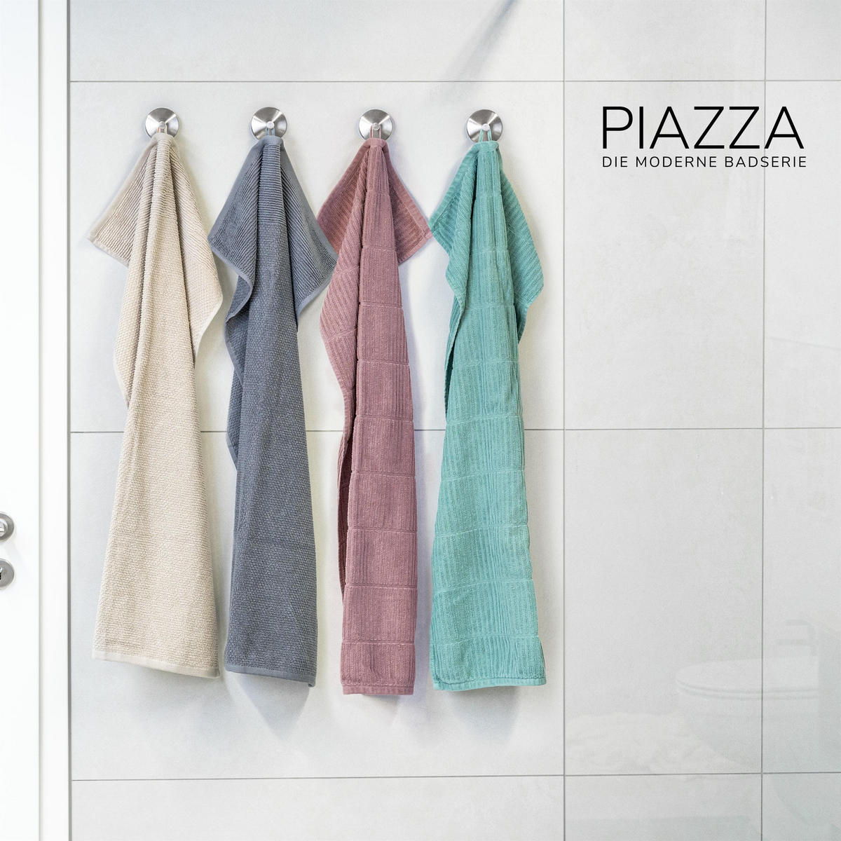 HANDTUCHHAKEN PIAZZA 2er-Set, Edelstahl, matt - Edelstahlfarben, Metall (6/4.5/6cm) - bremermann