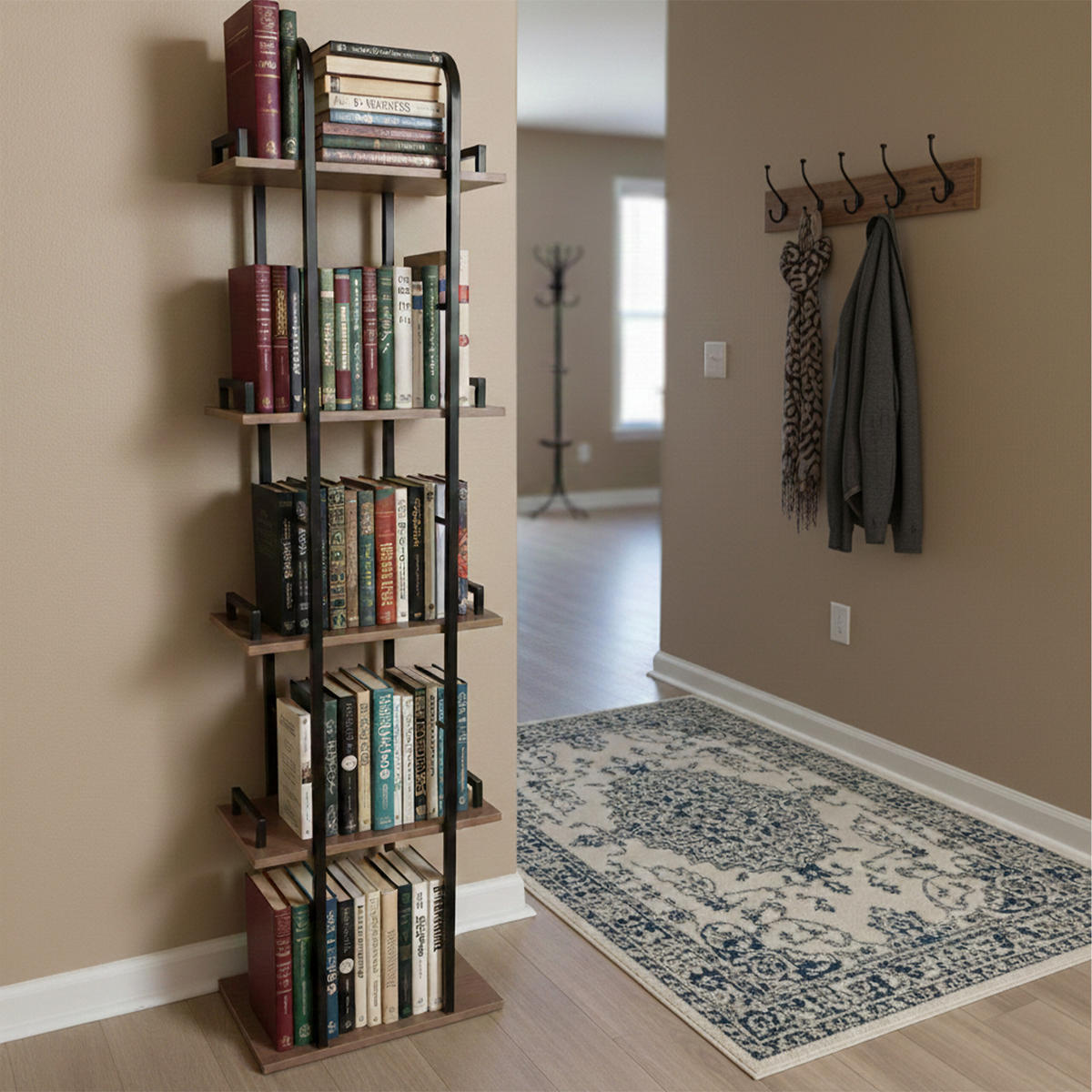 REGÁL - různobarevná, kov/kompozitní dřevo (38/143/24cm) - Relaxdays