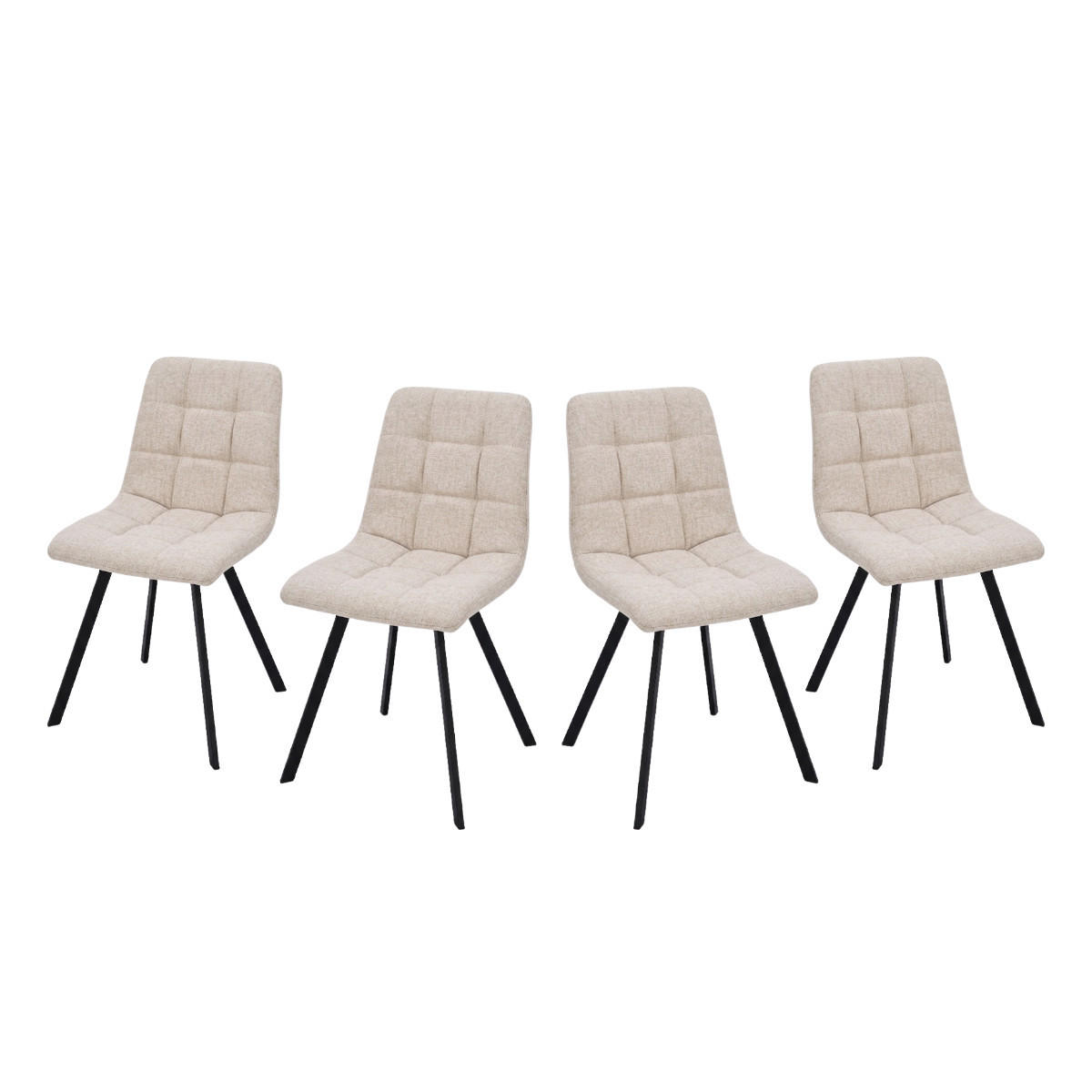 4ER-SET gepolsterte Stühle Chilli 86/55/45 cm - Beige, Holzwerkstoff (46/87/66cm) - Calicosy