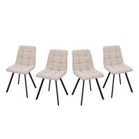 4ER-SET gepolsterte Stühle Chilli 86/55/45 cm - Beige, Holzwerkstoff (46/87/66cm) - Calicosy