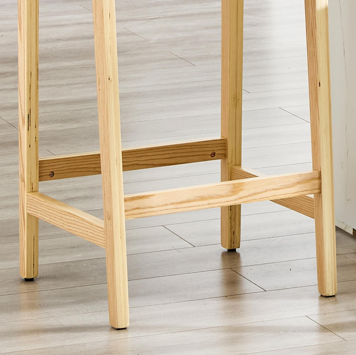 BARHOCKER 2er-Set mit Geflecht und Massivholz für Kücheninsel - Birnbaumfarben, Holz (42/89/44cm) - Meubliv