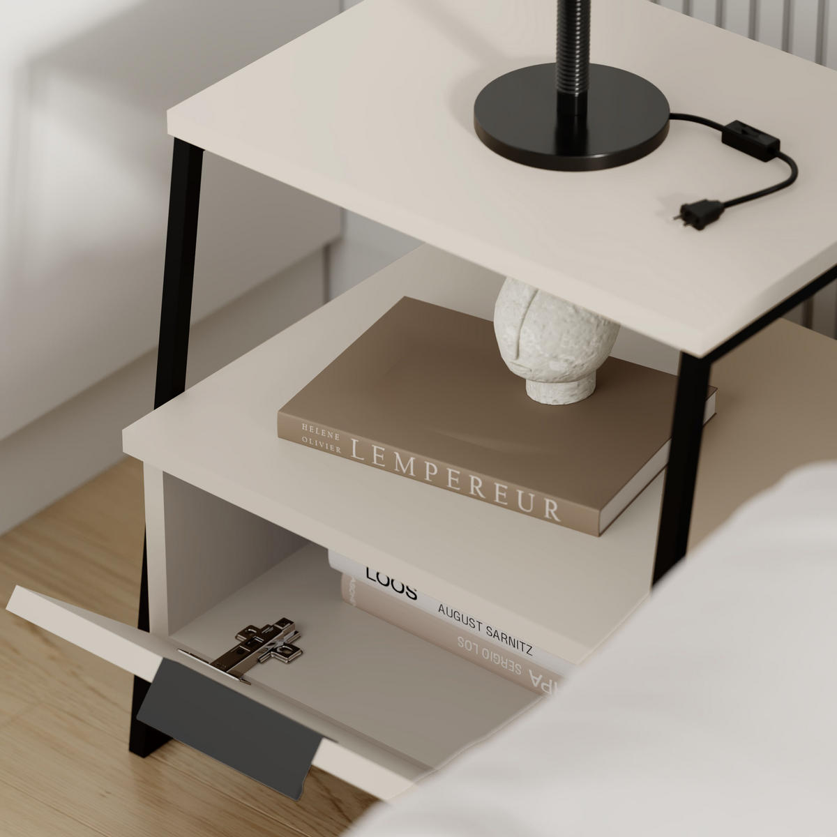 NACHTTISCH Pal Sandstein 45/40/50 cm - Sandfarben, Holzwerkstoff (45/50/40cm) - Decortie