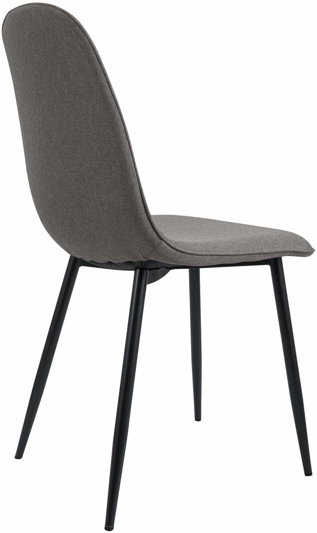 ESSZIMMERSTUHL 4er Set Stoff Hellgrau - Hellgrau/Schwarz, Textil/Metall (45/88/54cm) - CLP