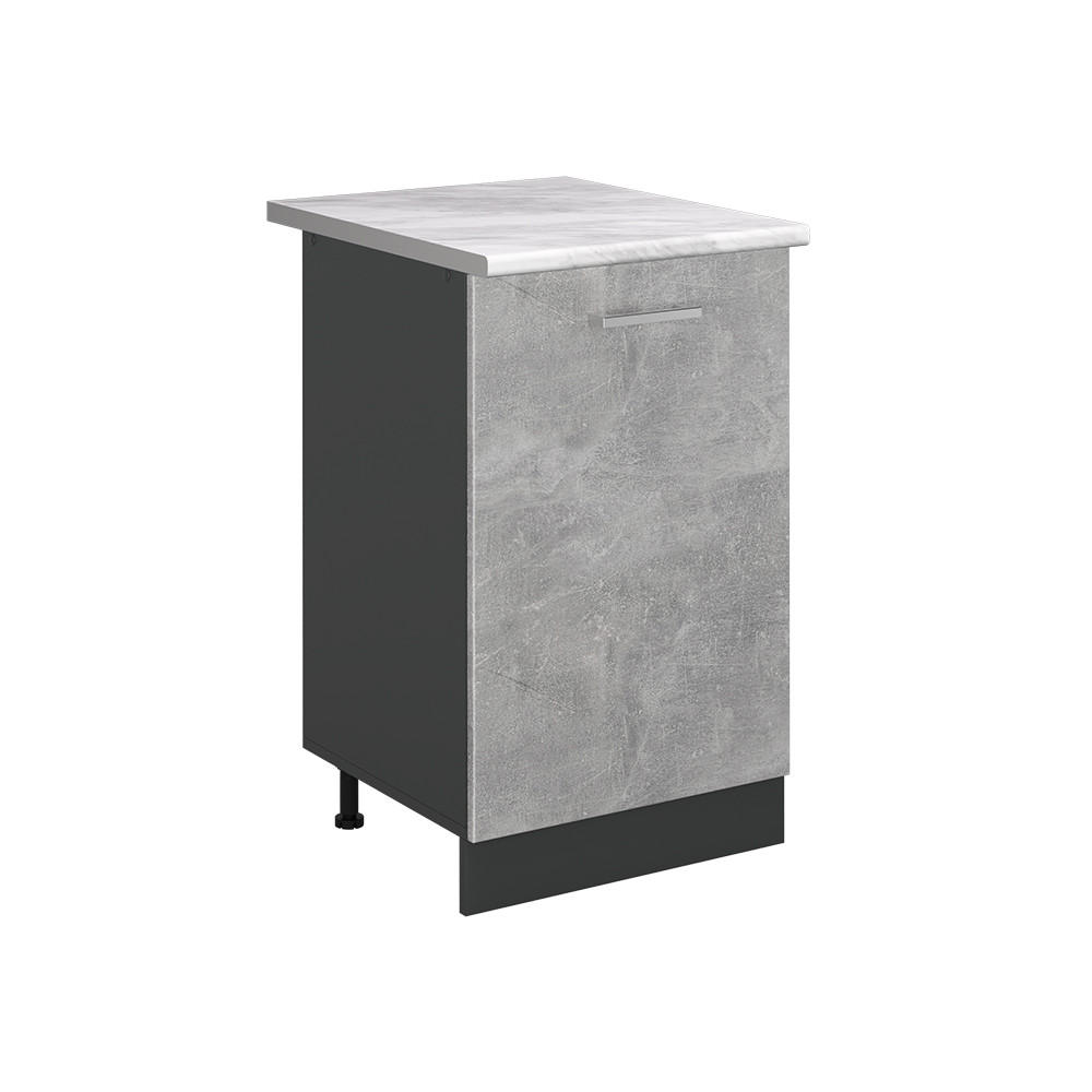 SPODNÍ SKŘÍŇKA KUCHYŇSKÉ LINKY R-Line, Beton/Antracit, 50 cm pracovná doska Mramor - šedá/antracitová, kompozitní dřevo (50/81.6/60cm) - Vicco