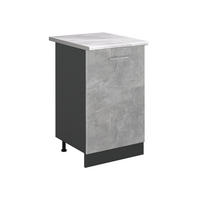 SPODNÍ SKŘÍŇKA KUCHYŇSKÉ LINKY R-Line, Beton/Antracit, 50 cm pracovná doska Mramor - šedá/antracitová, kompozitní dřevo (50/81.6/60cm) - Vicco