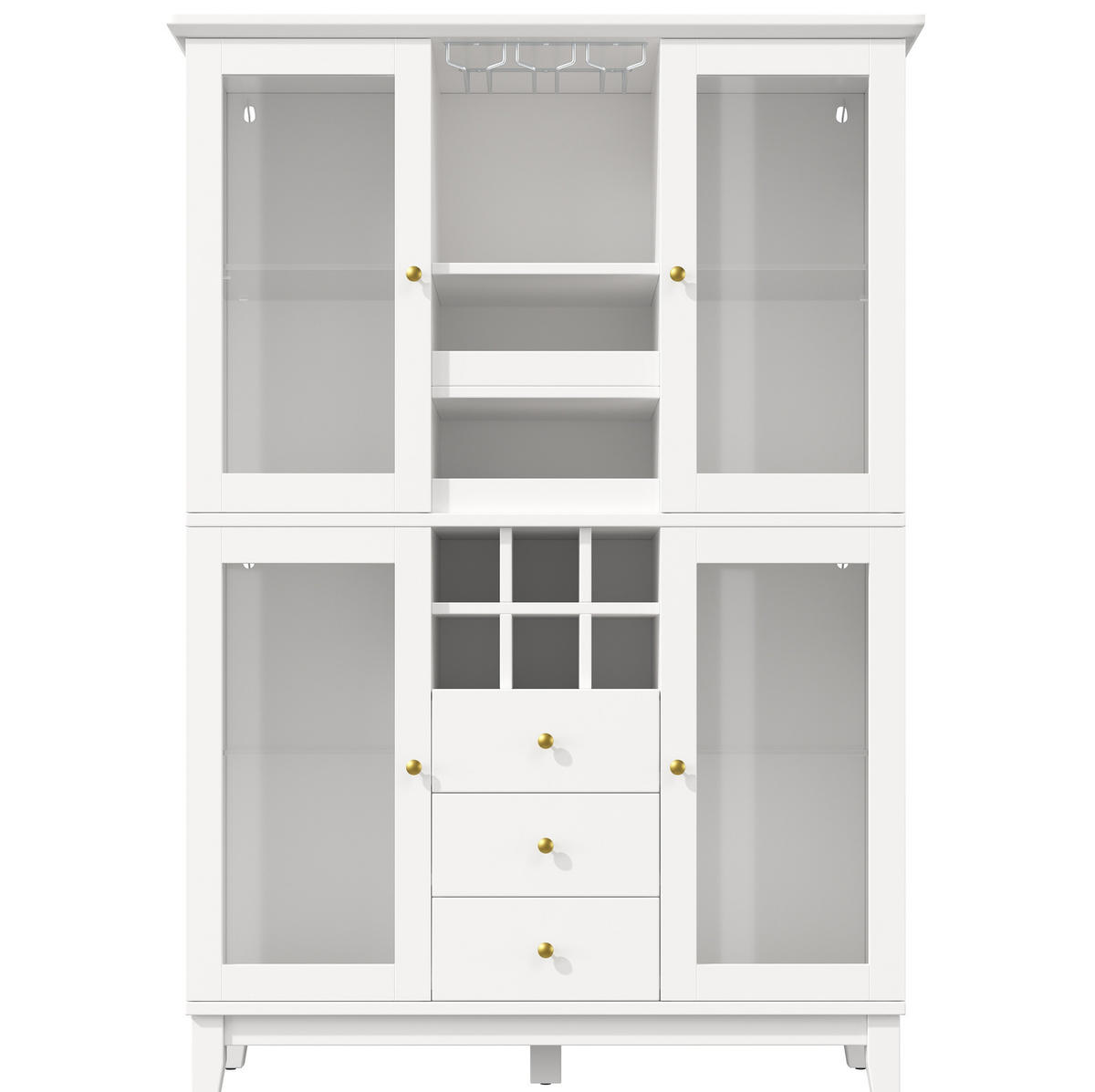 WEINSCHRANK mit LED-Beleuchtung 120 x 40 x 180,5 cm MDF Weiß - Weiß, Holzwerkstoff (40/180.5/120cm) - Meubliv