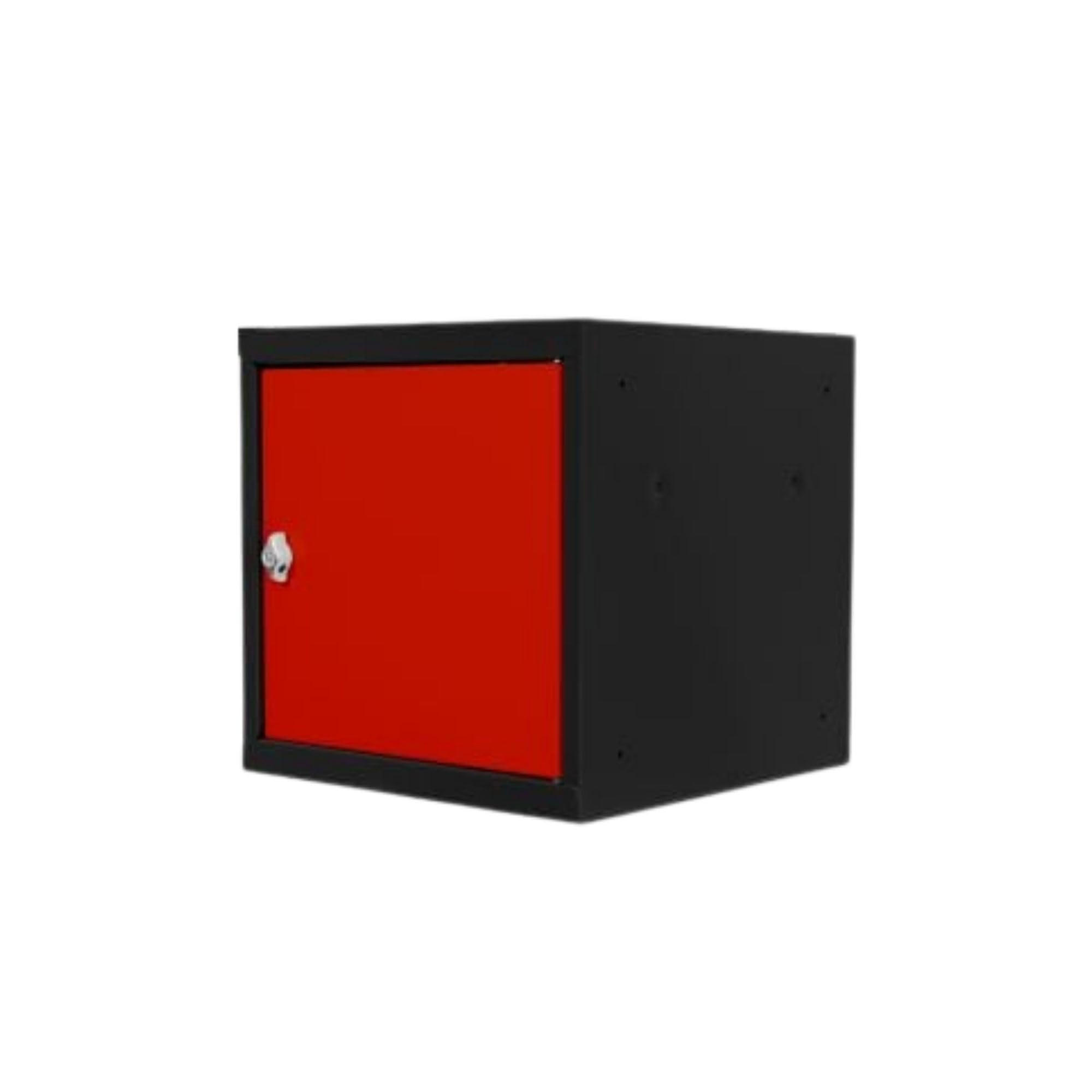 SCHLIESSFACHWÜRFEL Blocky mit Drehriegelschloss für Vorhängeschloss 40x40x40cm Anthrazit/Verkehrsrot - Anthrazit/Rot, Metall (40/40/40cm) - PROREGAL