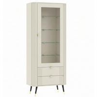 VITRINE Onyx Kaschmir gold 78,4 / 40 / 192,4cm - Kaschmir/Beige, Glas/Holzwerkstoff (78.4/192.4/40cm) - Feldmann-Wohnen