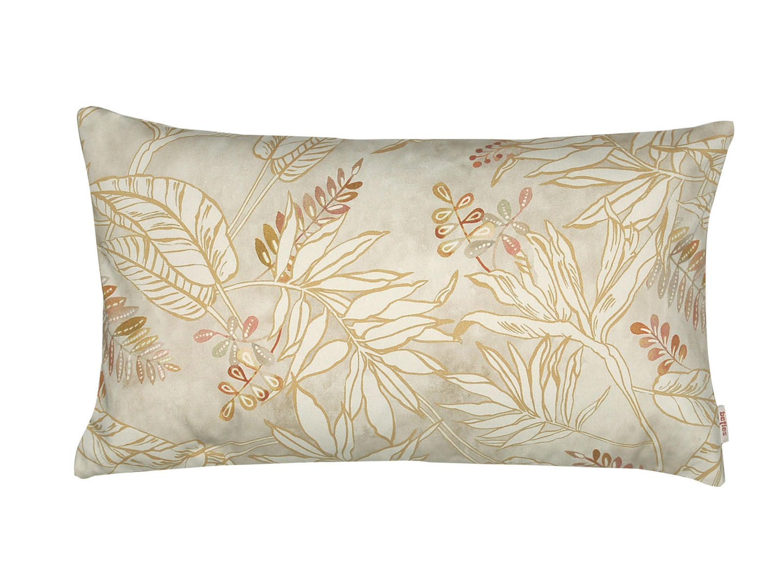 KISSENHÜLLE Blattgold taupe 100% Baumwolle 30/50 cm - Taupe, Textil (30/50cm) - beties Heimtextil