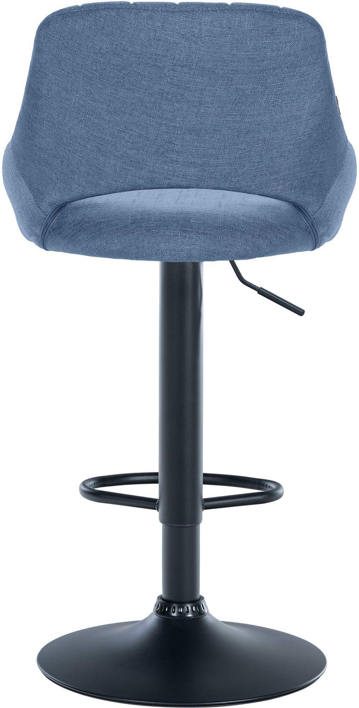 BARHOCKER Stoff Blau - Blau/Schwarz, Textil/Metall (46.5/85/48cm) - CLP