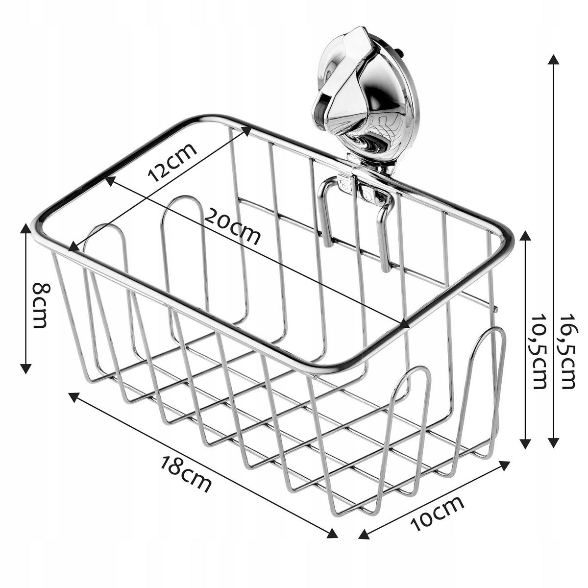 BADEZIMMERREGAL mit Saugnäpfen Torma 20 cm, silber - Silberfarben, Metall (10/18cm) - KADAX