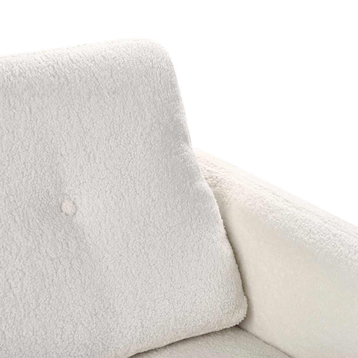 2-SITZER-SOFA Bouclé Weiß Tuve - Hellbraun/Weiß, Textil (149/85/90cm) - Beliani