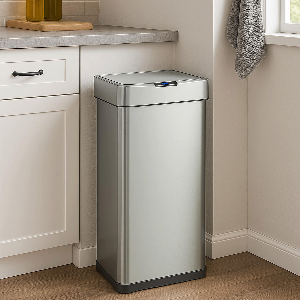 MÜLLBEHÄLTER DAYTONA silber - Silberfarben, Metall (26/86/41cm) - Kitchen Move