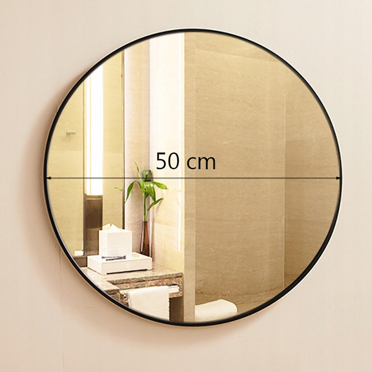 BADEZIMMERSPIEGEL schwarz 50/50/2 cm - Schwarz, Glas (50/50/50cm) - MUVU