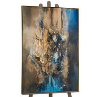 GEMÄLDE Elegante Abstraktion Schattenfugenrahmen Gold 120x80 cm - Goldfarben, Holz (120/80cm) - YS-art gallery