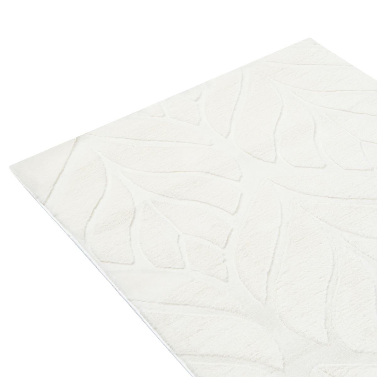 KOBEREC Z UMĚLÉ KOŽEŠINY Krémově bílý 80/300 cm Mitchell - bílá/krémová, plast (80/300cm) - Beliani