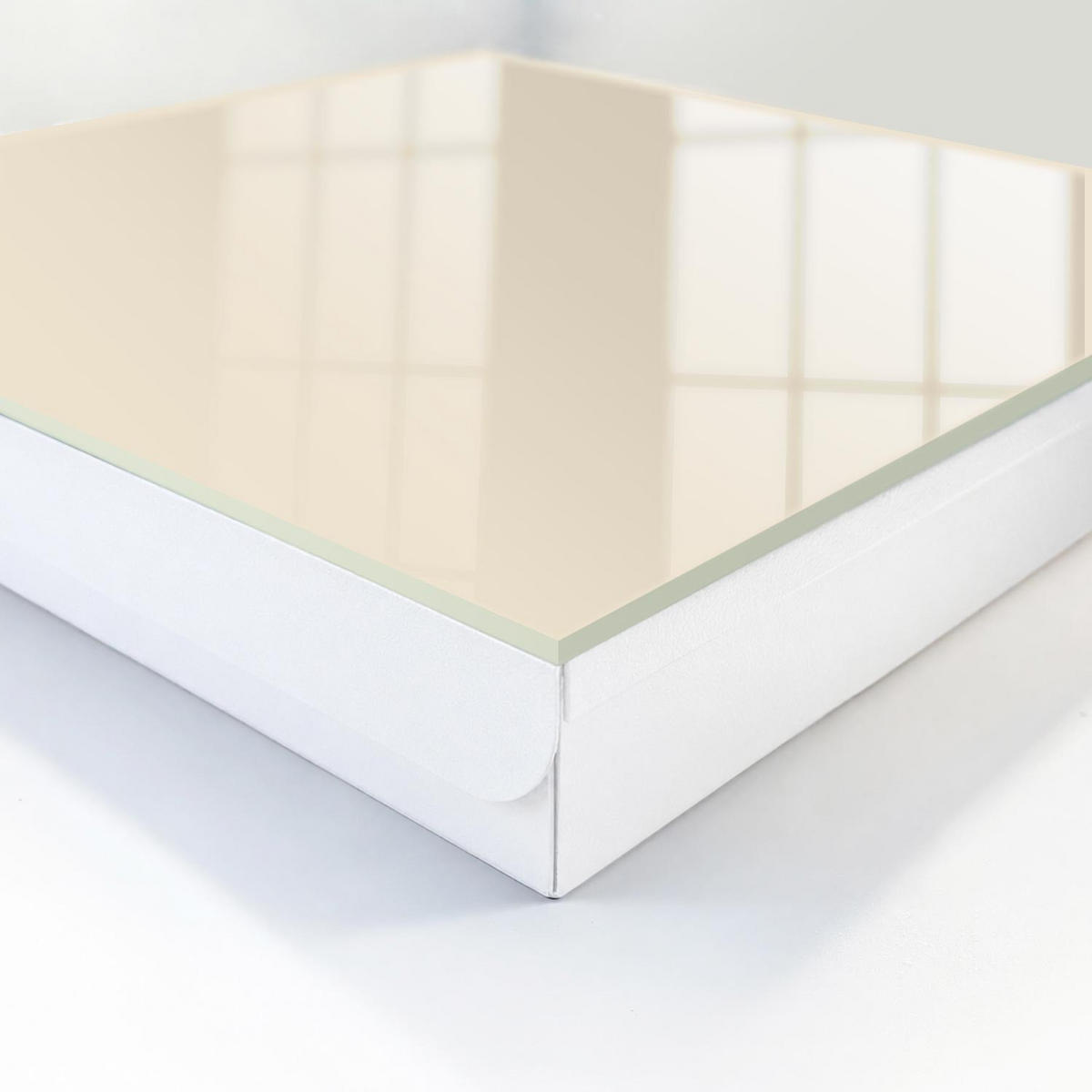 SCHLÜSSELBOX Weiß 30x30 cm – Türöffnung nach rechts - Cremig - Creme, Metall (30/30/5cm) - TULUP