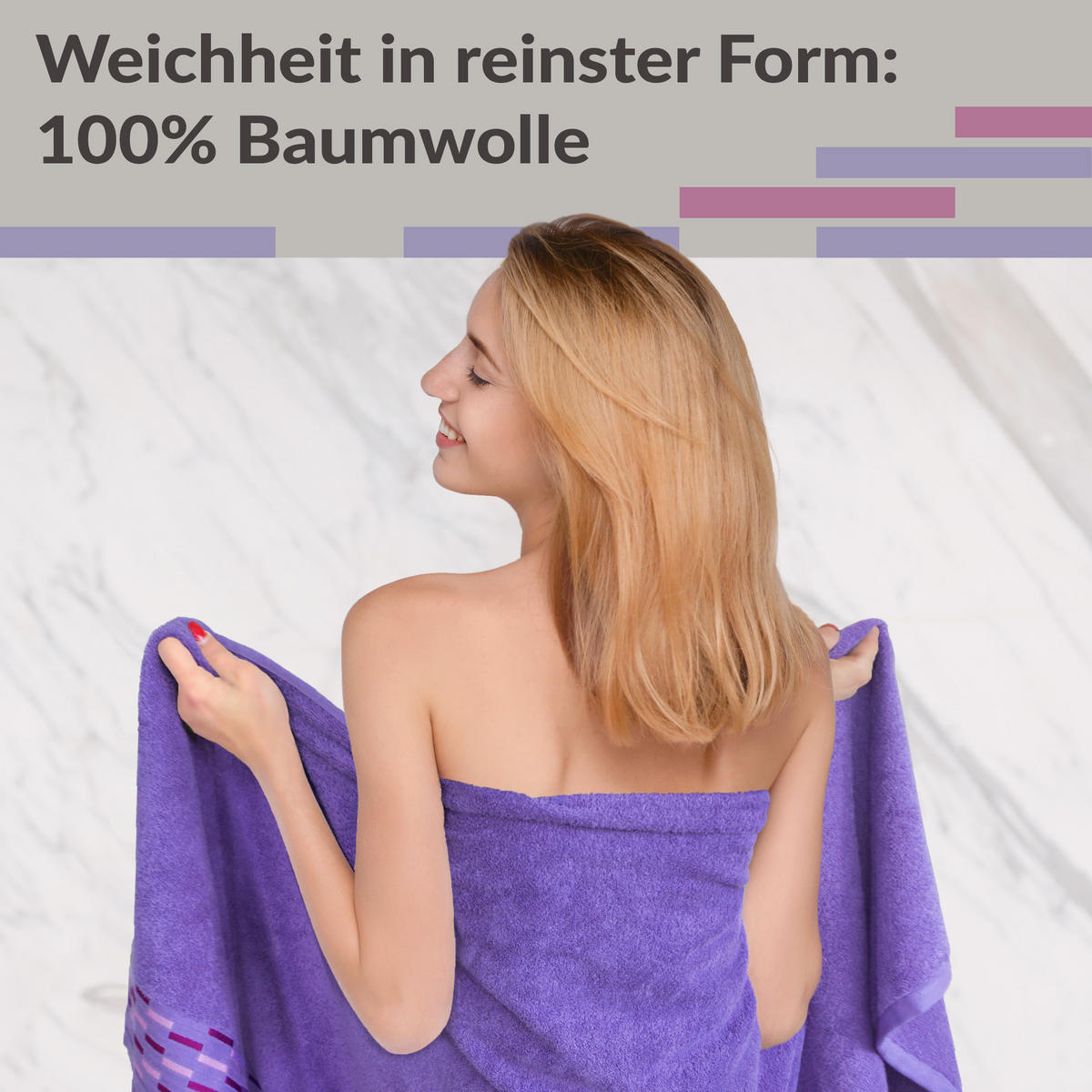 SAUNATUCH Lugano Lila 80x200 cm - Lila, Textil (80/200cm) - Lashuma