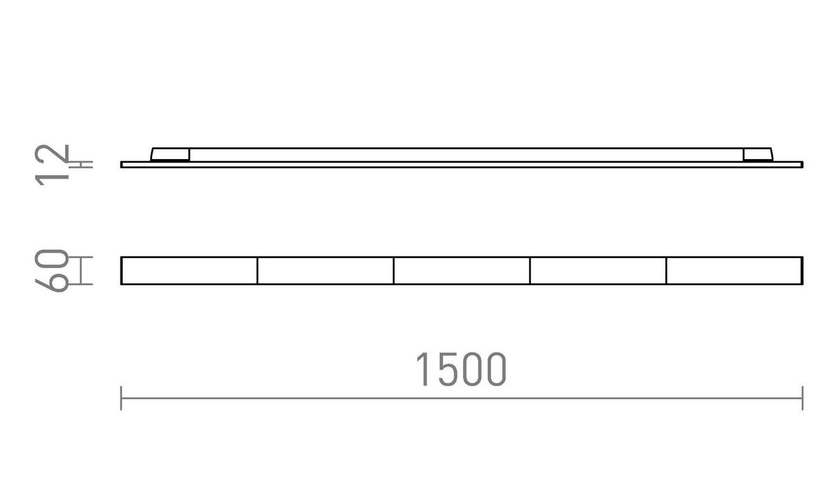 DECKENLEUCHTE FLATLINE 150 Weiß 50 W - Weiß, Metall (149.5/6/11cm) - Rendl