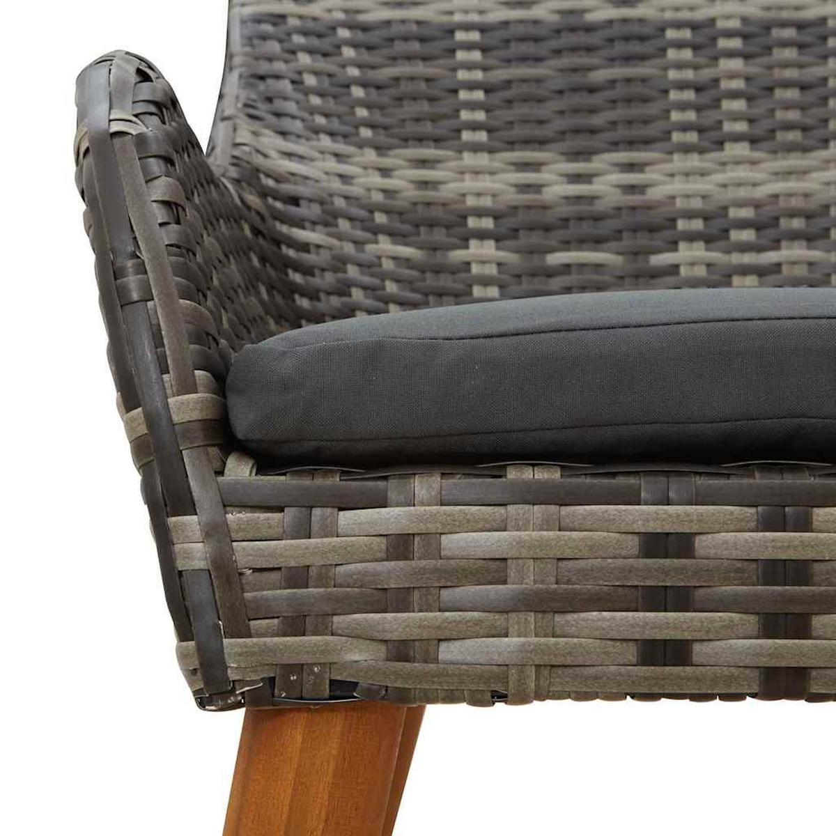 GARTENSTUHL 2er-Set Egos Rattan 62,5x55x82 cm Grau - Grau, Kunststoff (56/82/60cm) - DELUKE