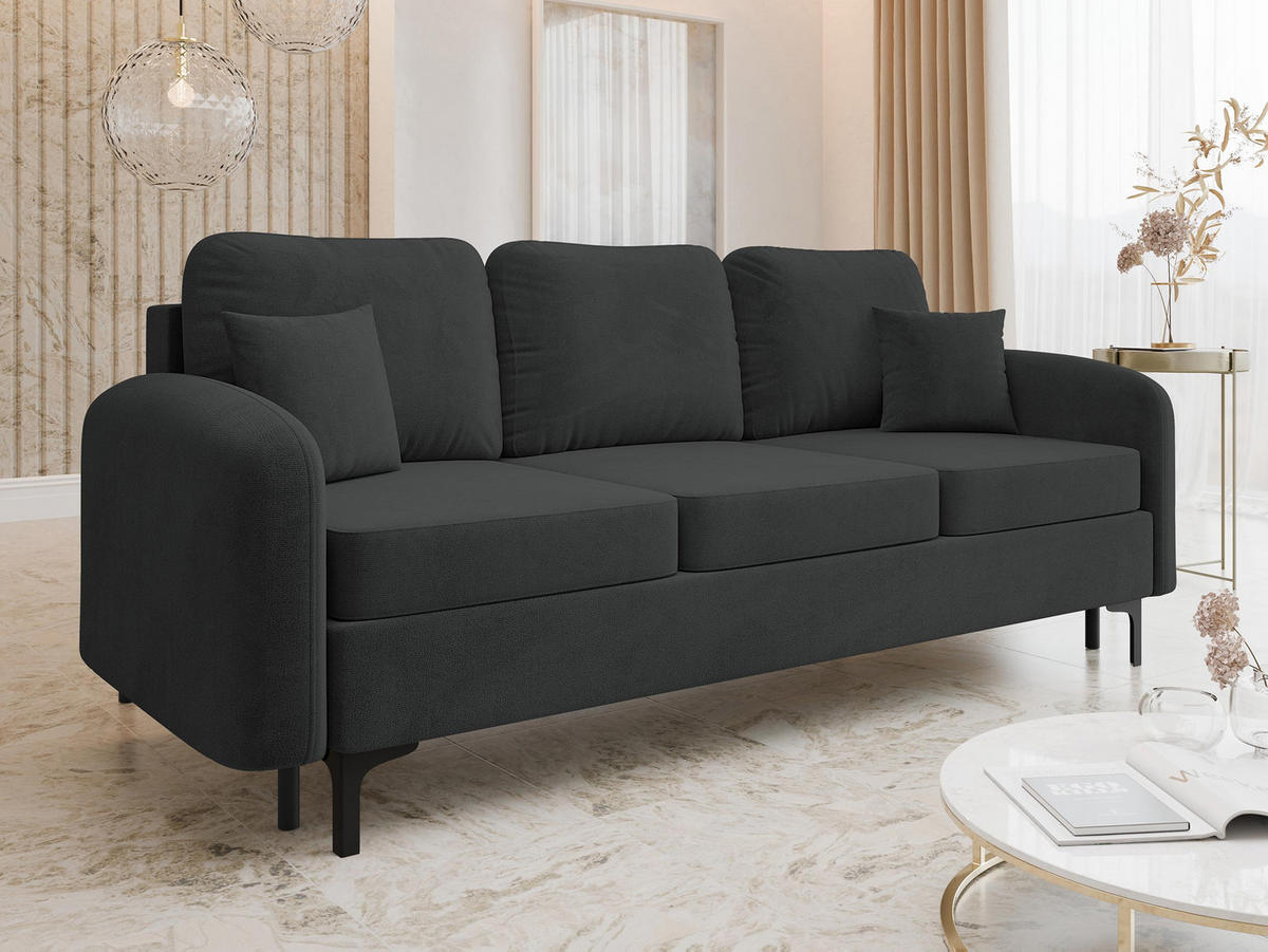 SCHLAFSOFA Venice - Schwarz, Holz/Textil (225/96/94cm) - MIRJAN24
