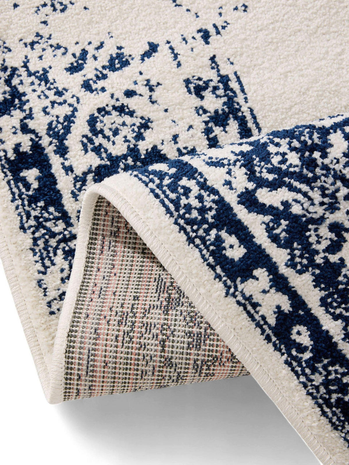 VINTAGE-TEPPICH Sia 240/340 cm - Blau/Creme, Kunststoff (240/340cm) - benuta