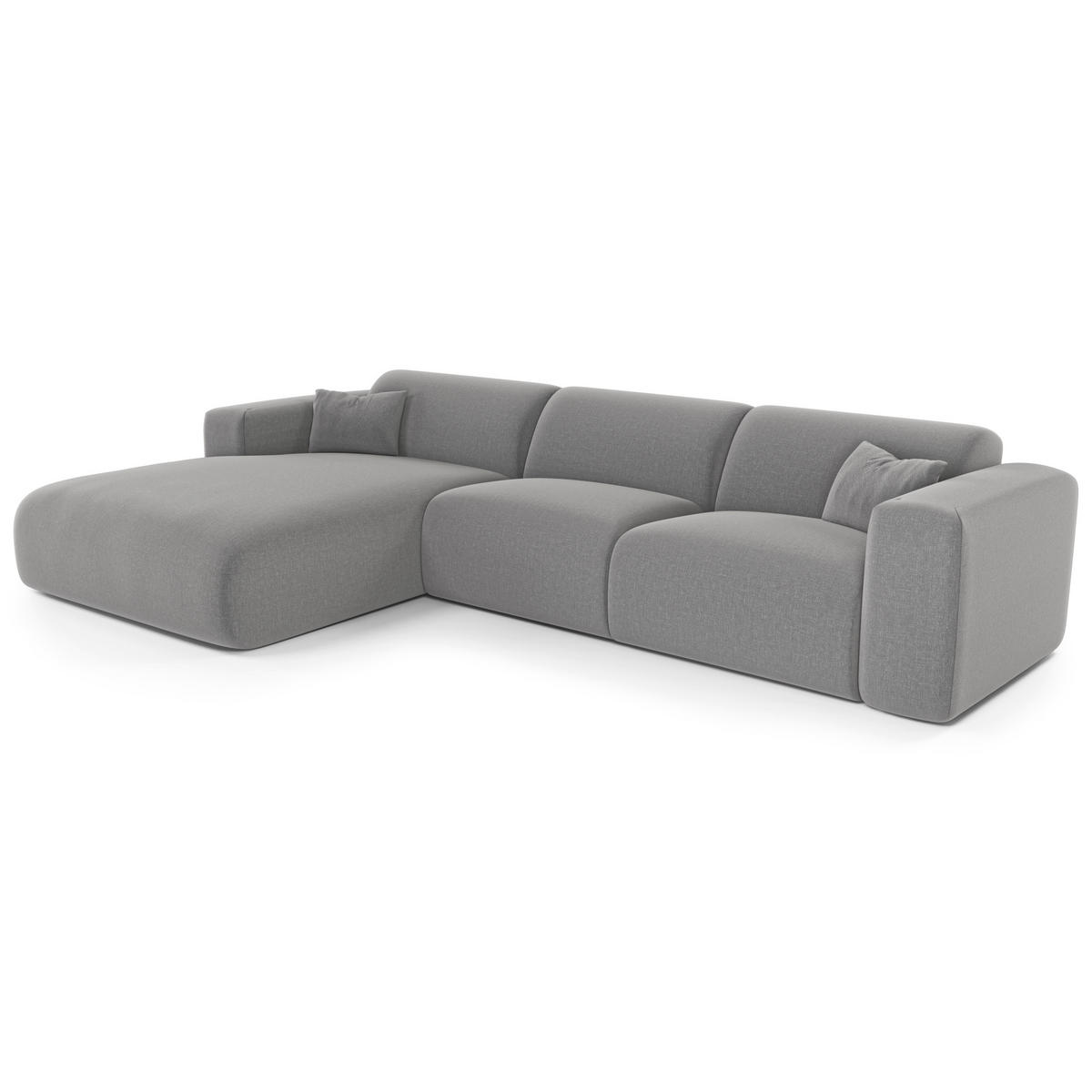 ECKSOFA LINKS SCHLAFSOFA Rastergewebe Hellgrau 280cm - Hellgrau/Grau, Textil (165/280cm) - Sia Home