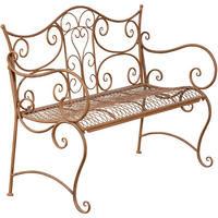 GARTENBANK Todor Metall Braun 113x47x89cm Metallbank - Braun, Metall (113/89/47cm) - DELUKE
