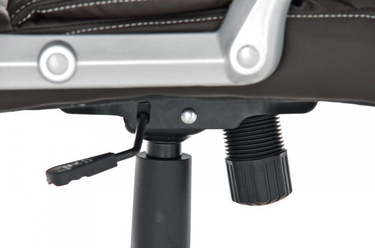 CHEFSESSEL Lederlook braun - Braun/Grau, Kunststoff/Textil (72/115/52cm) - CLP