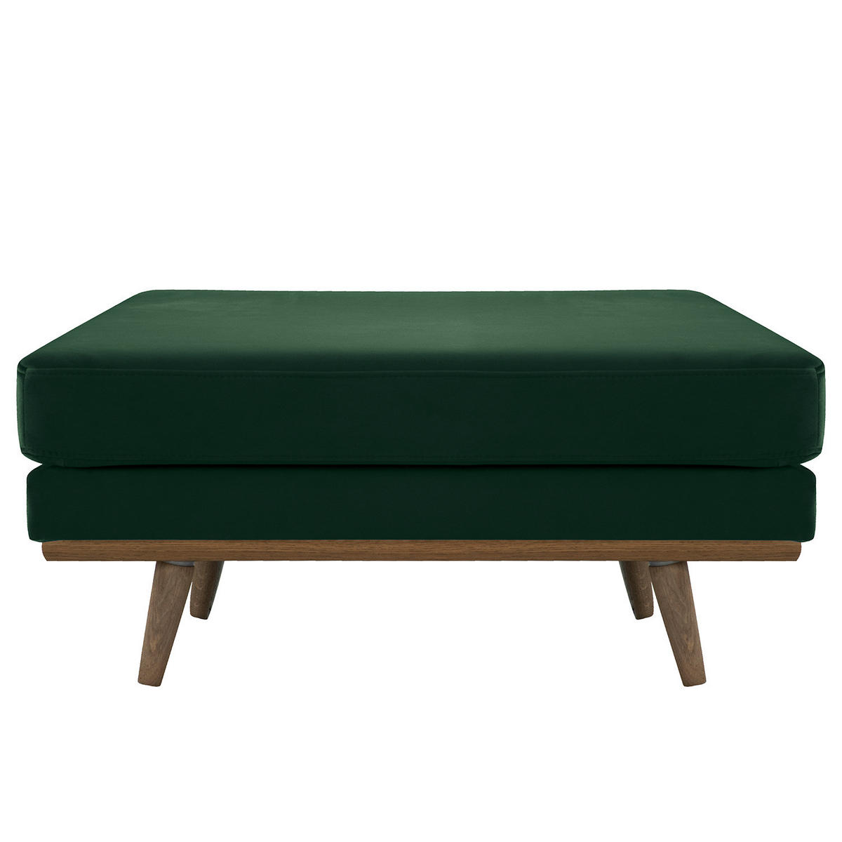 POLSTERHOCKER - Eichefarben/Grün, Eichenholz/Textil (85/43/60cm) - home24