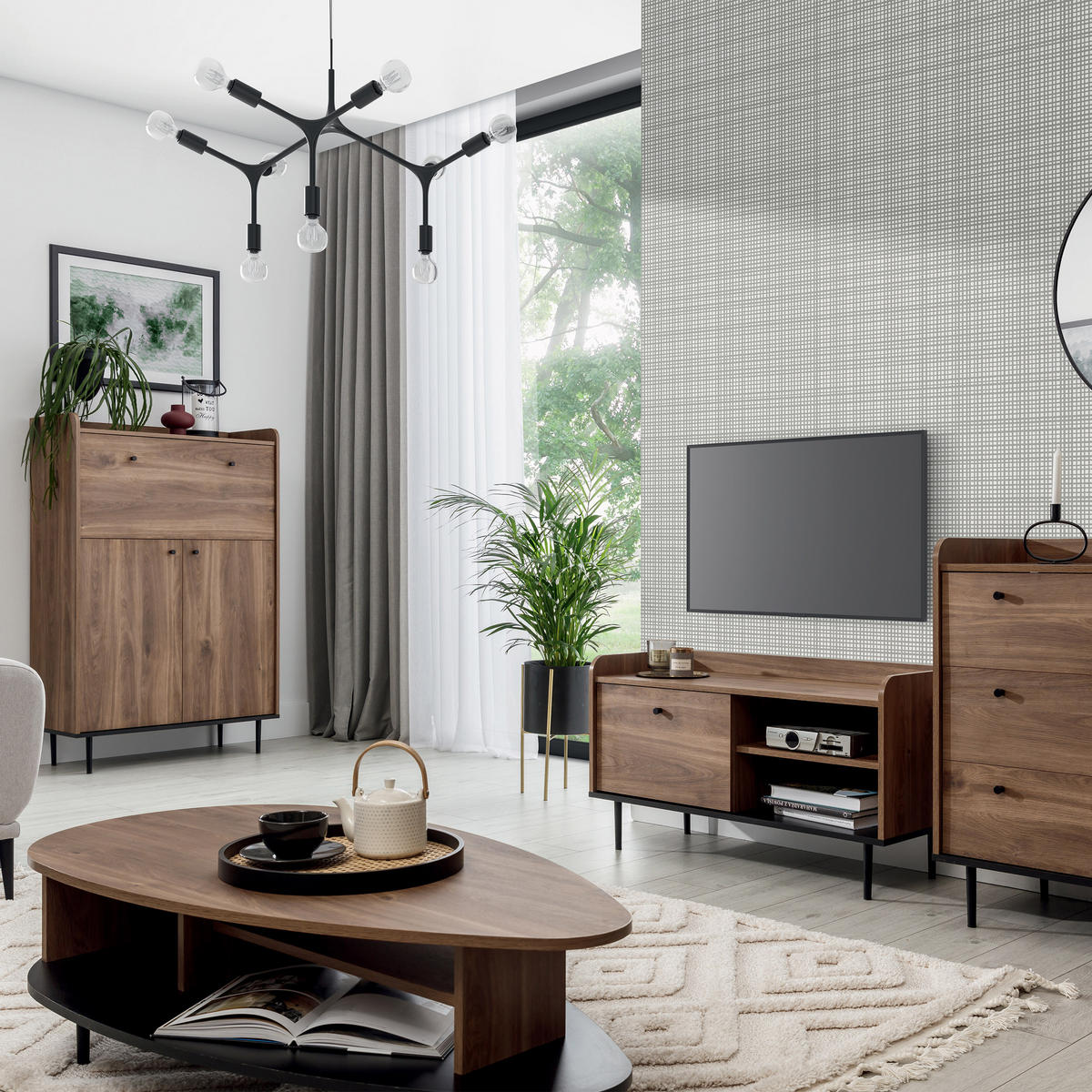 VITRINE Vasilia mit 2 Türen, Brandy Castello - Eichefarben, Holzwerkstoff (60/200/40cm) - Beautysofa