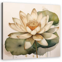 WANDBILD blumen blätter botanik - Beige, Textil (40/40cm) - Feeby