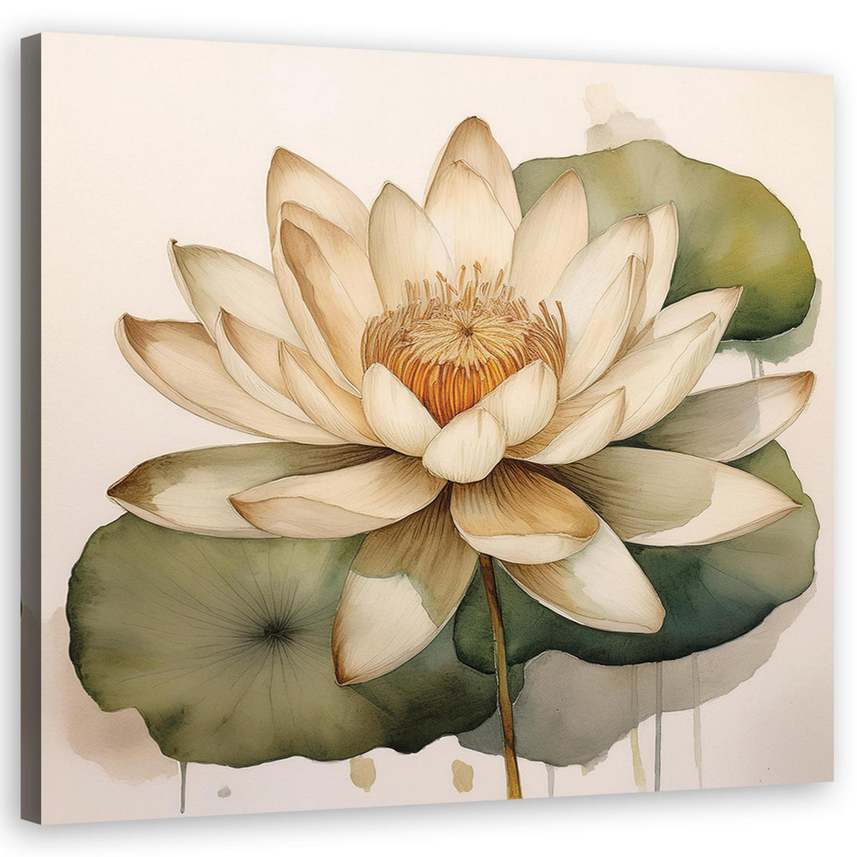 WANDBILD blumen blätter botanik - Beige, Textil (40/40cm) - Feeby