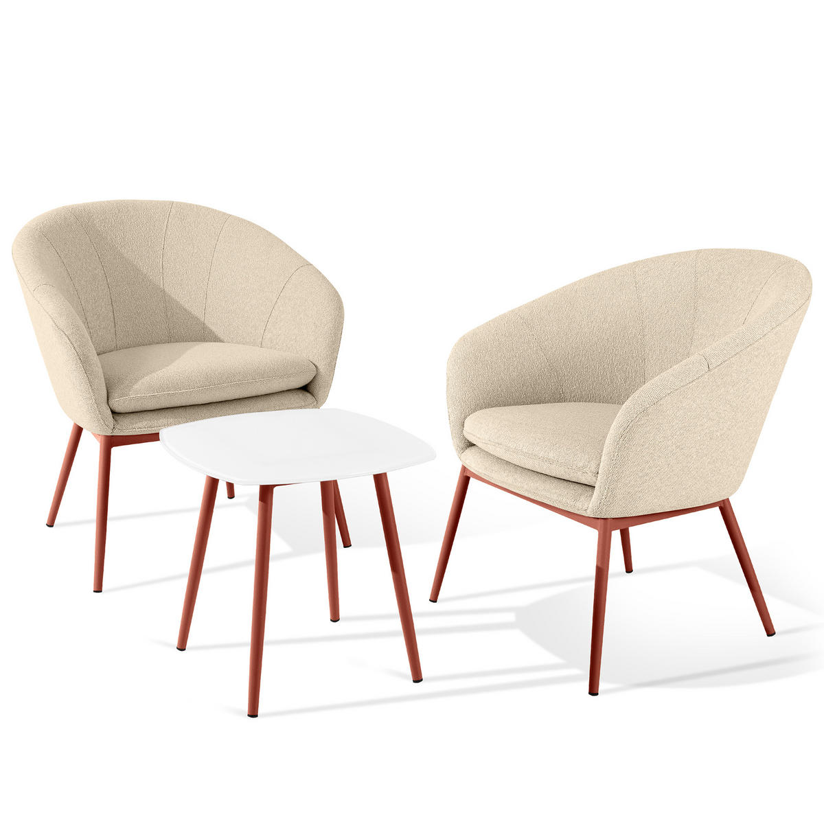 GARTENMÖBELSET SOLIS - Creme, Textil/Metall - KONSIMO®