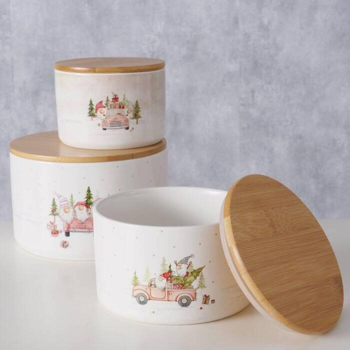 AUFBEWAHRUNGSBEHÄLTER Carrie Ø 11-16 cm, 3er-Set - Multicolor, Keramik (16/10.5/16cm) - Boltze Home