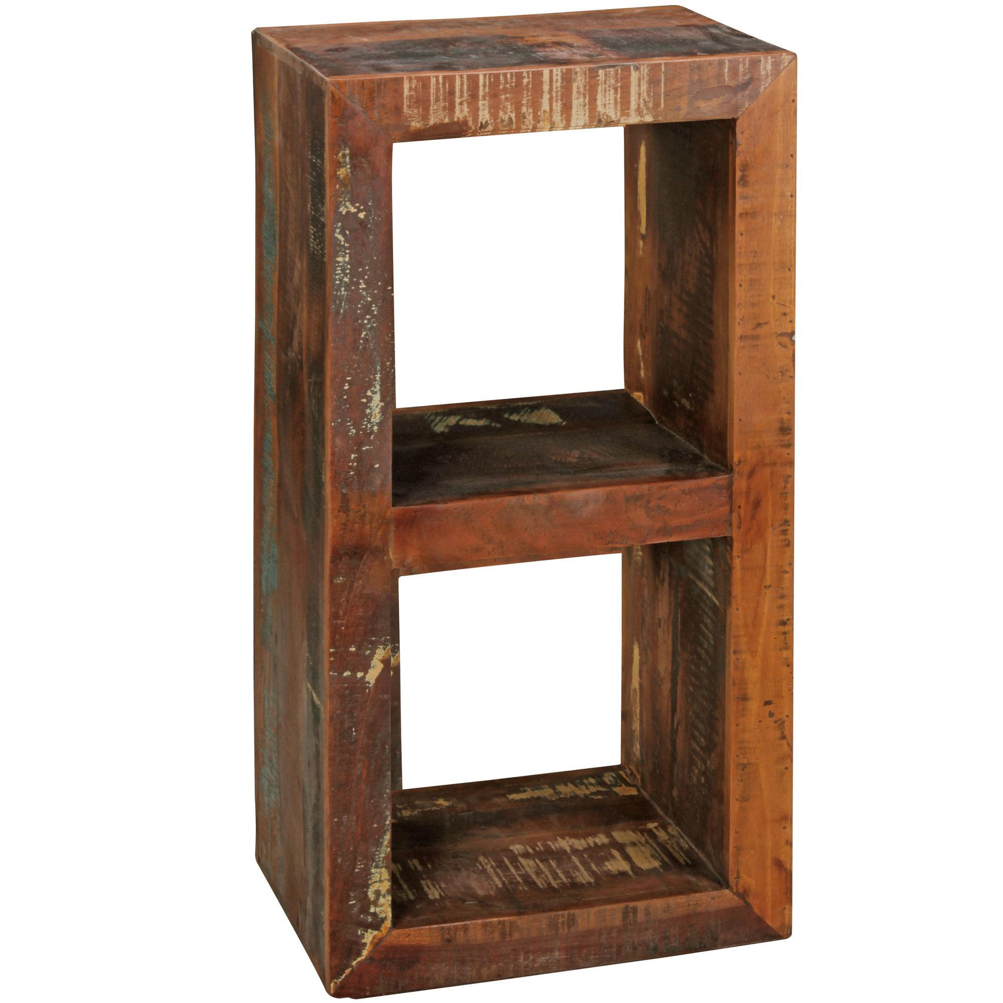 REGAL Massivholz Mango Cubeform Vintage EWA, Braun 45x35x90 cm - Braun, Holz (45/90/35cm) - KADIMA DESIGN