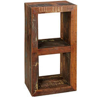 REGAL Massivholz Mango Cubeform Vintage EWA, Braun 45x35x90 cm - Braun, Holz (45/90/35cm) - KADIMA DESIGN