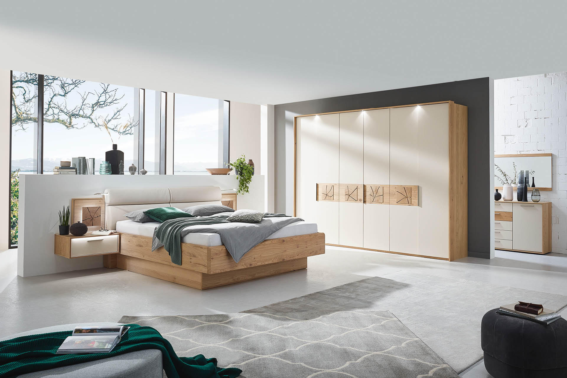 Schlafzimmer komplett in holz, Serie GANDINO