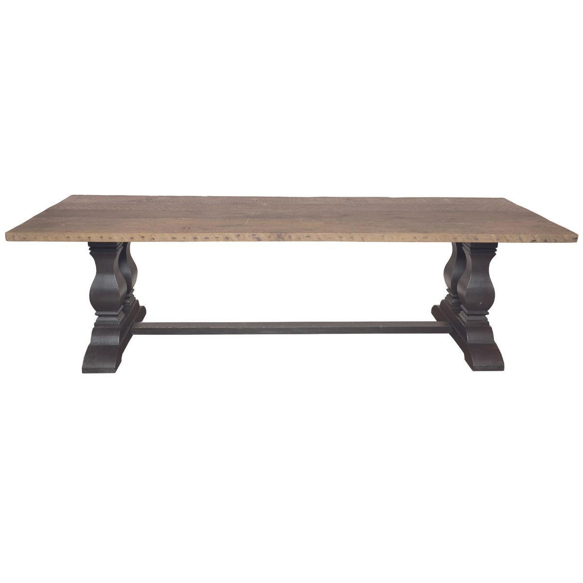 ESSTISCH aus massivem Kiefernholz mit Alt-Holzfüßen L280 cm - Eichefarben, Holzwerkstoff (113/100/78cm) - Signature