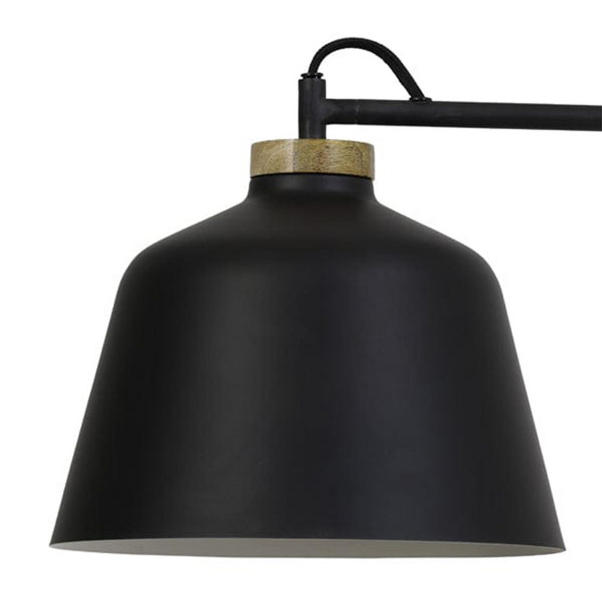 WANDLEUCHTE BANU 120x25x45 cm, Holz, Metall, schwarz - Schwarz, Metall (25/45/120cm) - Light & Living