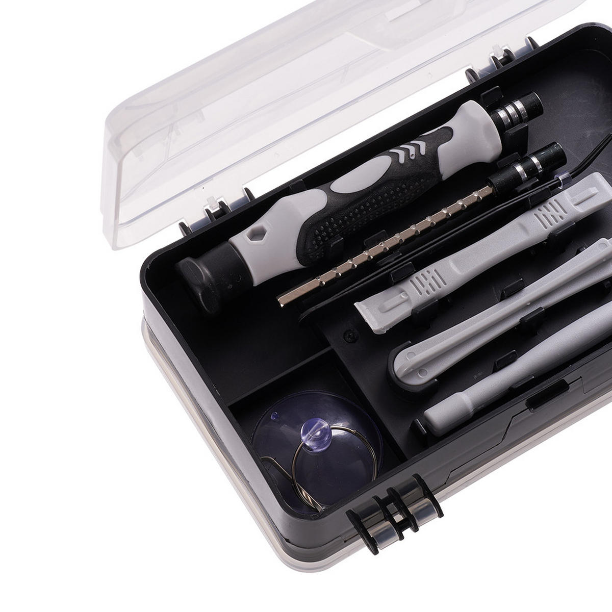 SCHRAUBENDREHER-SET 115-in-1 multifunktionales für Feinmechaniker in Grau - Schwarz, Metall (10.5/17.8/5.1cm) - Livingandhome