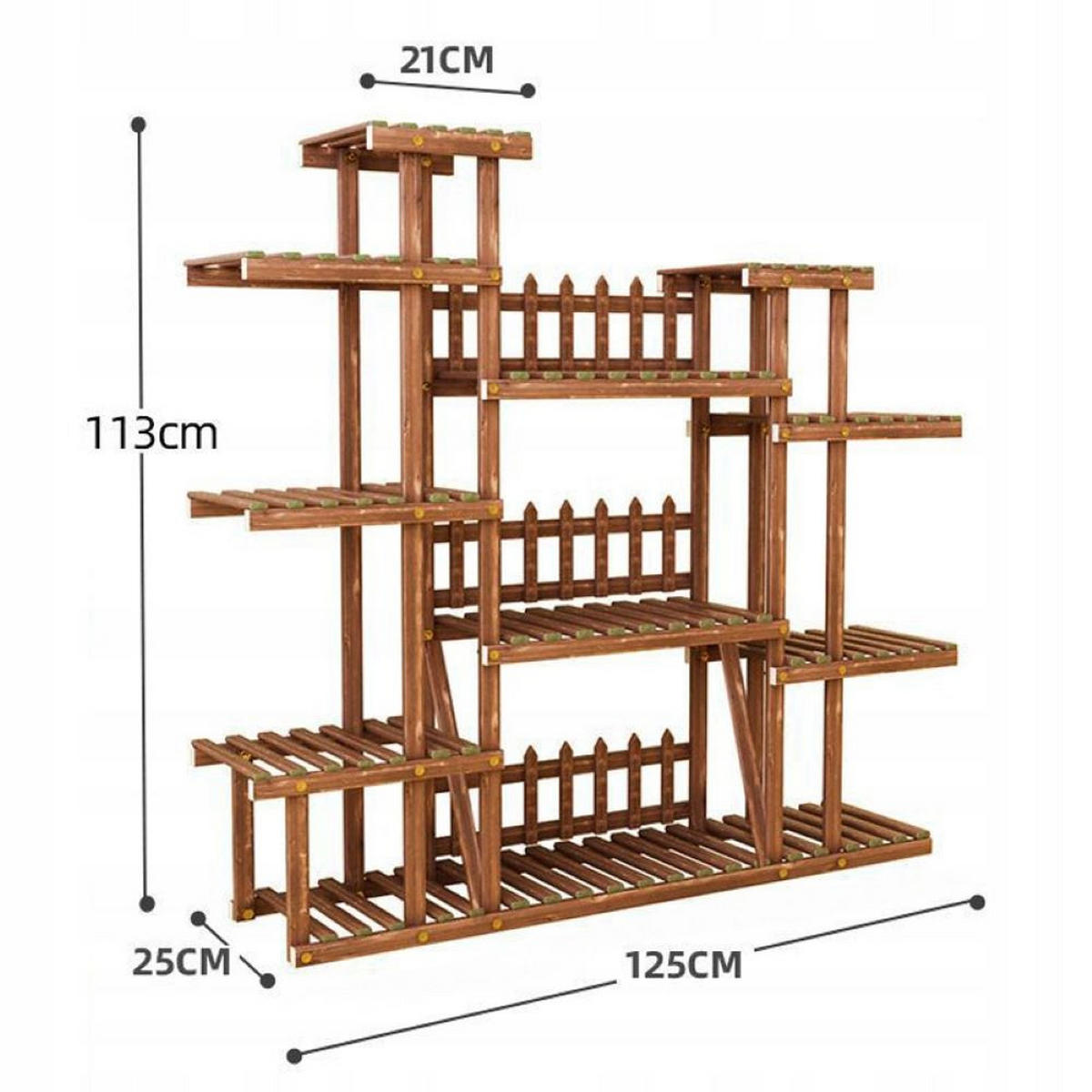 BLUMENSTÄNDER, braun 125/113/25 cm - Braun, Holzwerkstoff (25/125/113cm) - Rexo