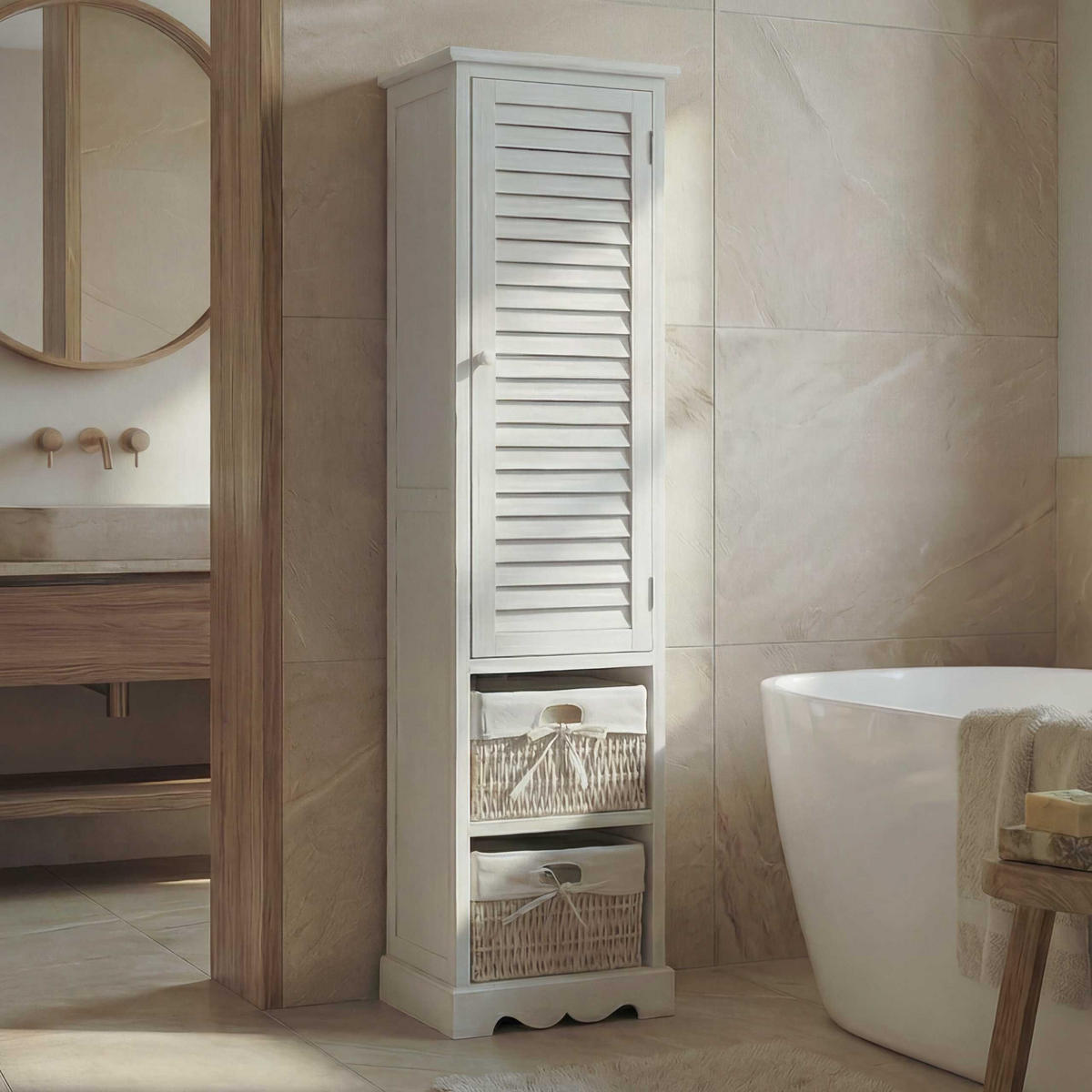 BADEZIMMERKOMMODE Weiß - Weiß, Holz (27/120/29cm) - MCW