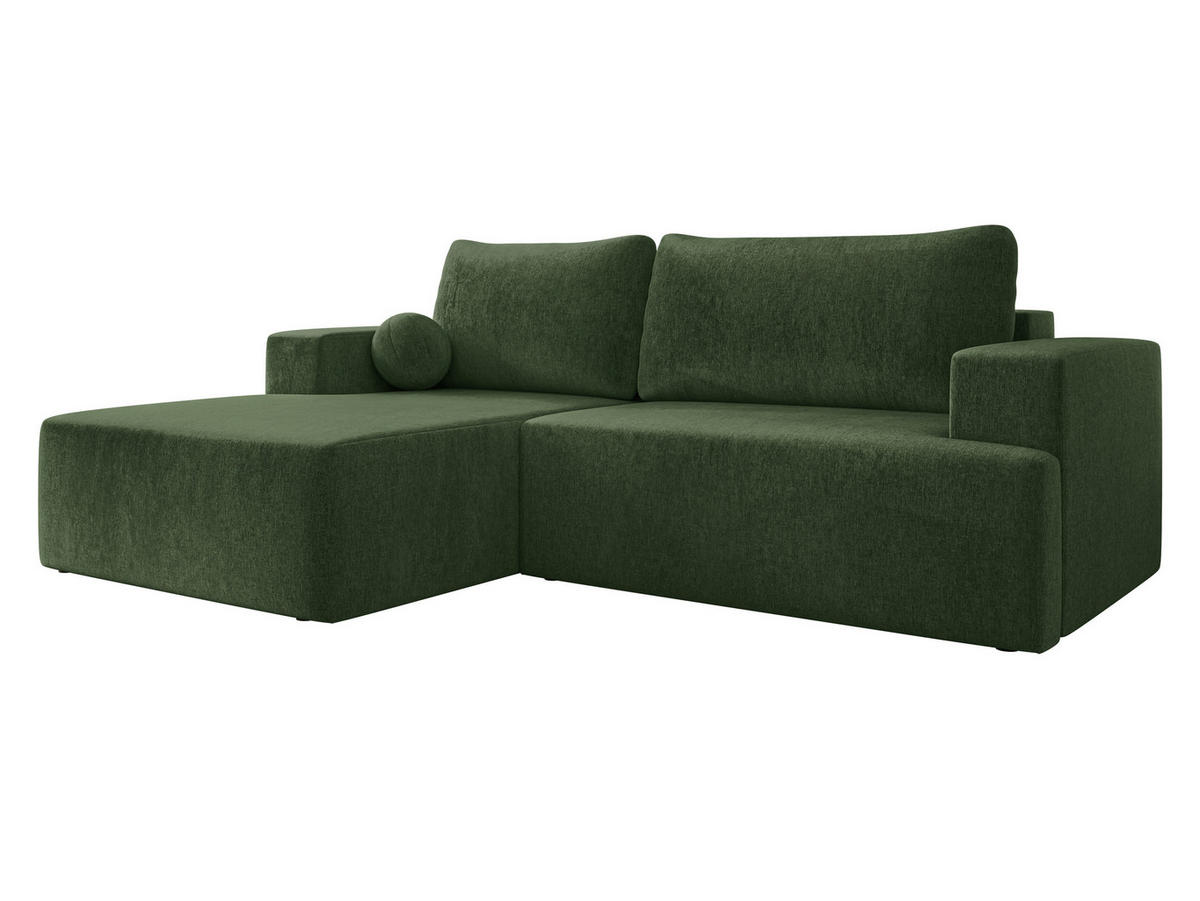 ECKSOFA Mivo, Seite: Links - Schwarz/Grün, Holz/Kunststoff (266/163cm) - MIRJAN24