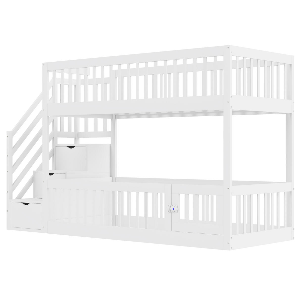 ETAGENBETT Kinder Weiß 90x200 cm 2-tlg. - Weiß, Holz (90/200cm) - ComfortXL