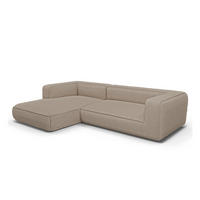 ECKSOFA (links) SOFIA Frottee Taupe 255cm - Taupe, Textil (255/166cm) - Premium Interiors