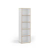 BÜCHERREGAL Tetrix Weiß 40 x 140 cm mit 5 Fächern - Beige/Weiß, Holzwerkstoff (40/140/30cm) - Vicco