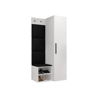 GARDEROBEN-SET Medi III - Schwarz/Weiß, Holzwerkstoff/Kunststoff (40/191/50cm) - MIRJAN24