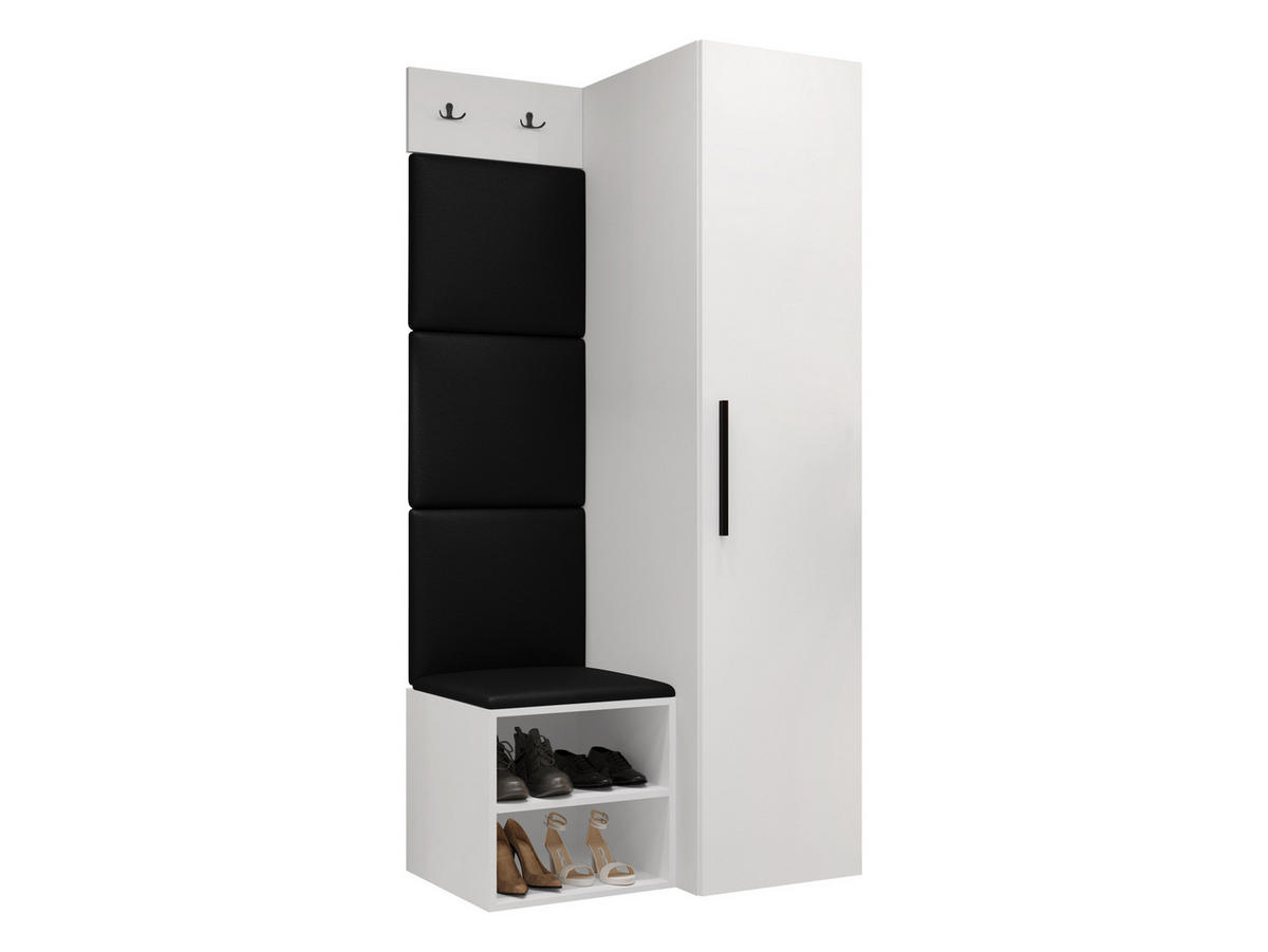 GARDEROBEN-SET Medi III - Schwarz/Weiß, Holzwerkstoff/Kunststoff (40/191/50cm) - MIRJAN24