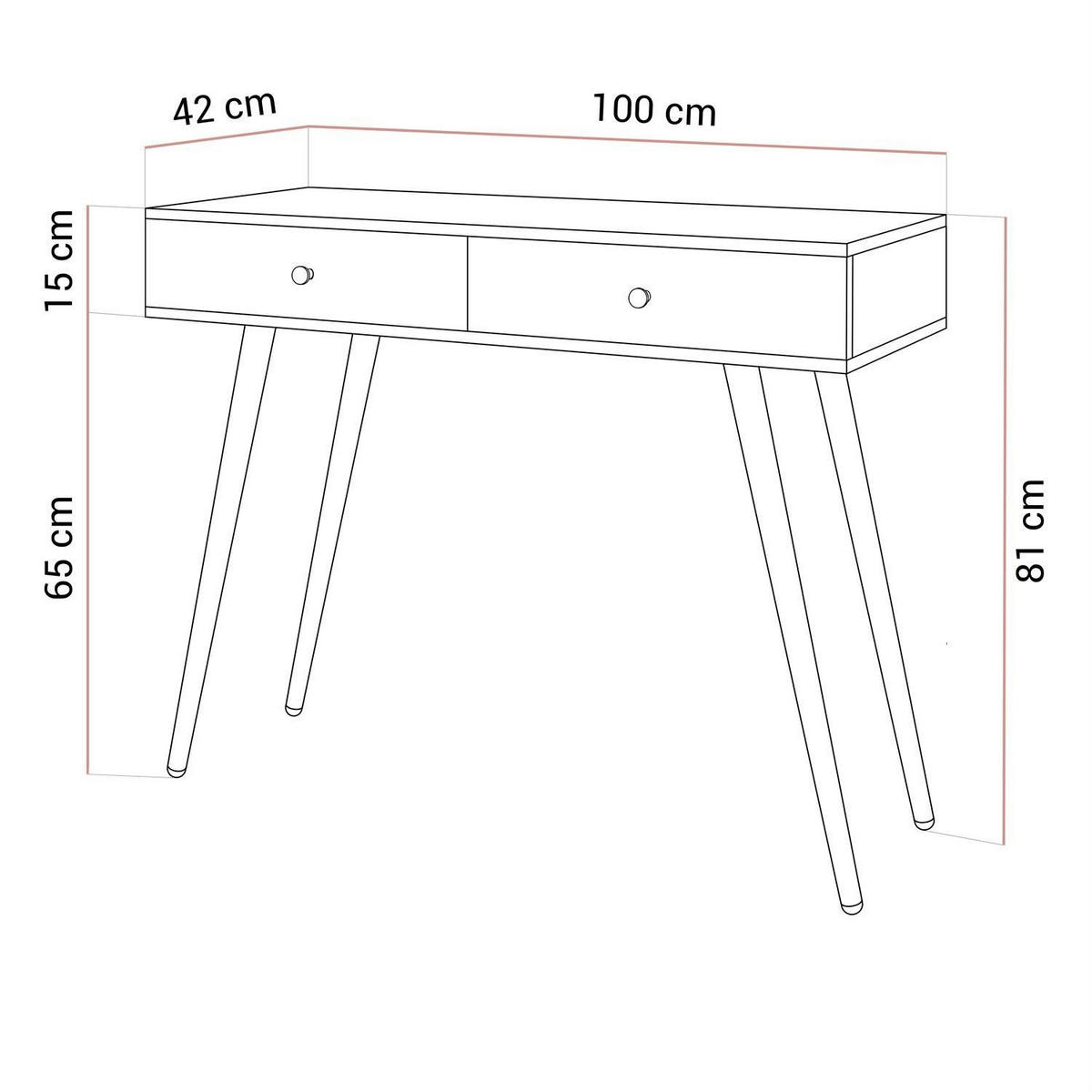 KONSOLE SIENNA KASCHMIR auf schrägen schwarzen Beinen - Beige, Holzwerkstoff (100/81/42cm) - Lookway